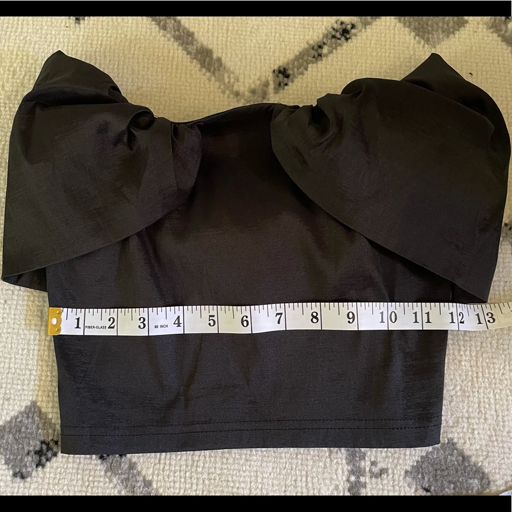 NaaNaa Satin Bardot Top in Black - Picture 3 of 4